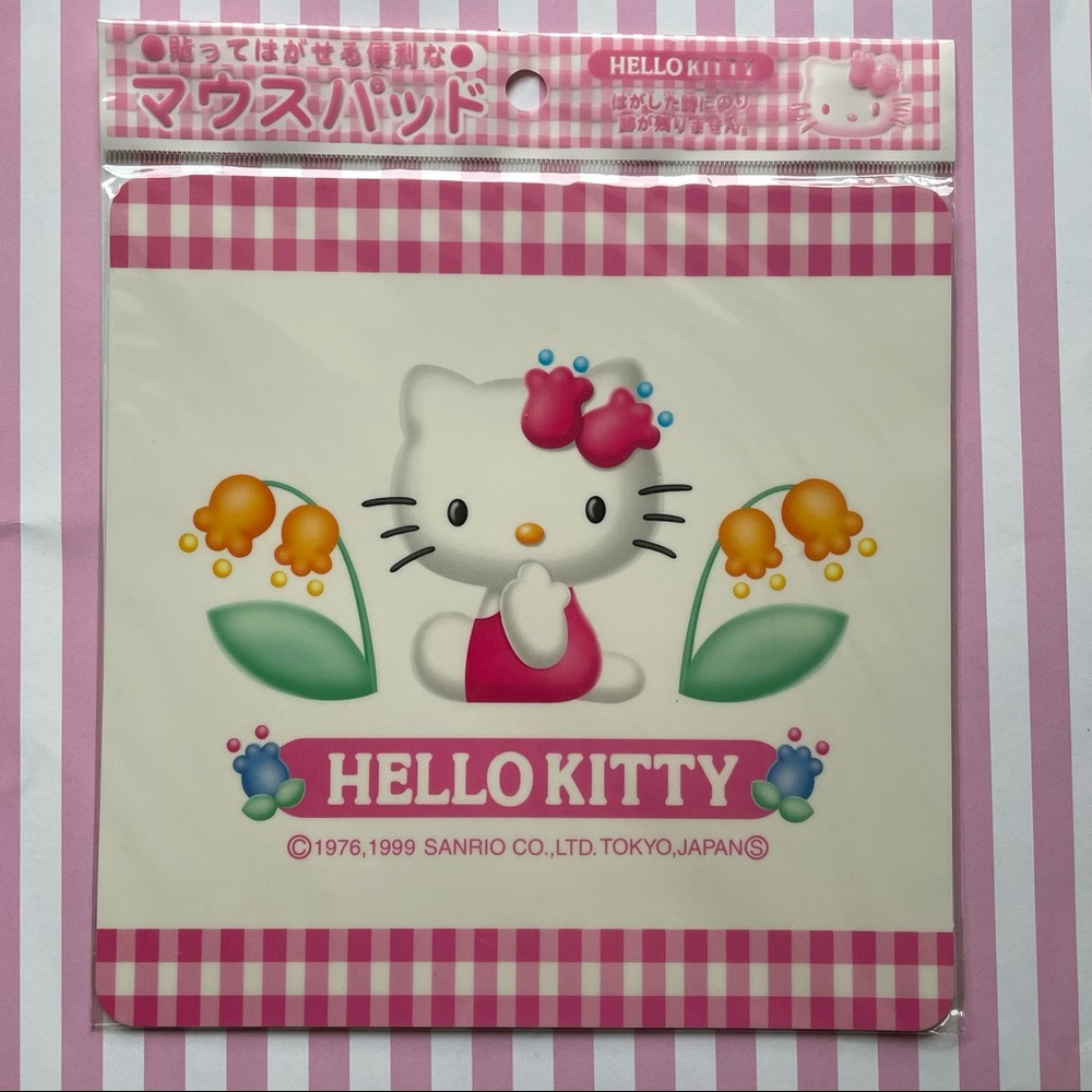 Vintage Sanrio Flowers Hello Kitty - Mouse pad 1999